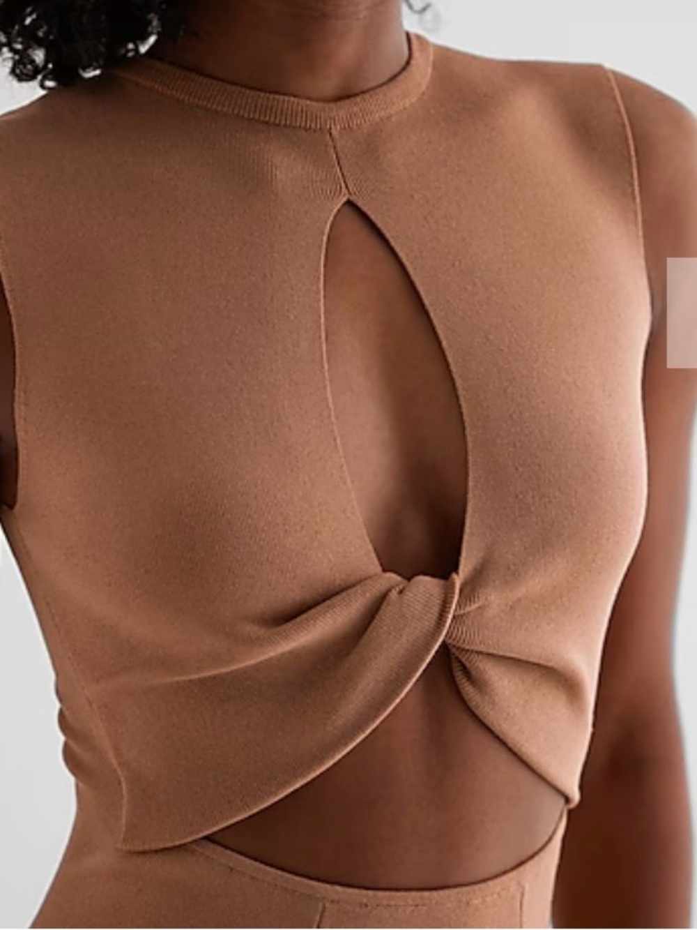 Express Reversible Twist Cutout Maxi Sweater Dress - Olive - Medium - Picture 6 of 10